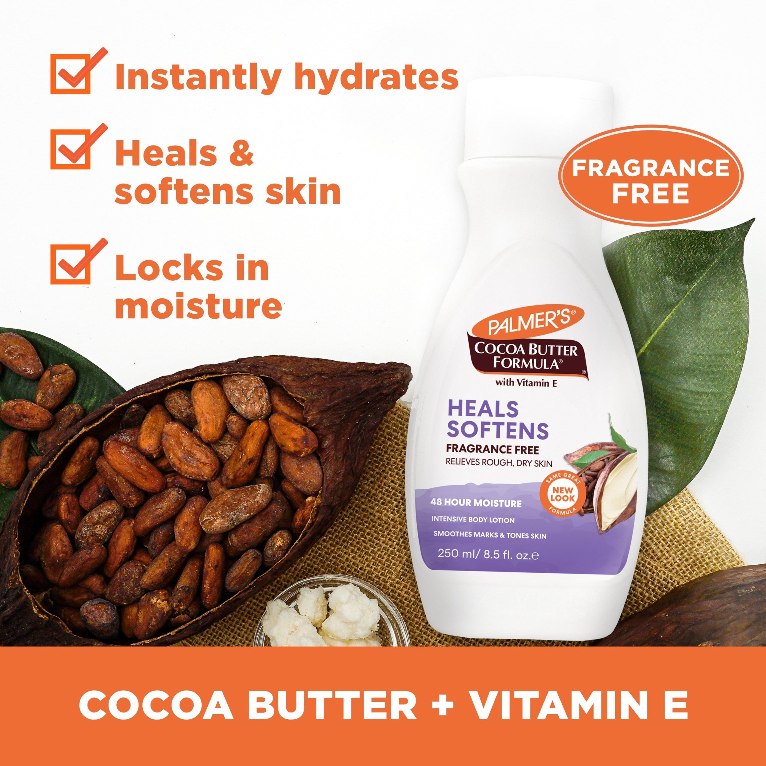 Heals & Softens Cocoa Butter Body Lotion, Fragrance Free - Image 10